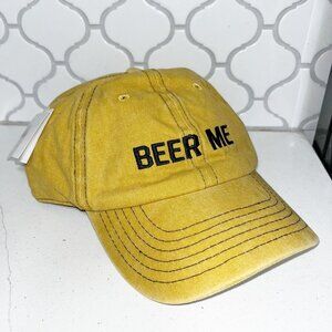 Beer Me Embroidered Yellow Gold Hat Cap NWT